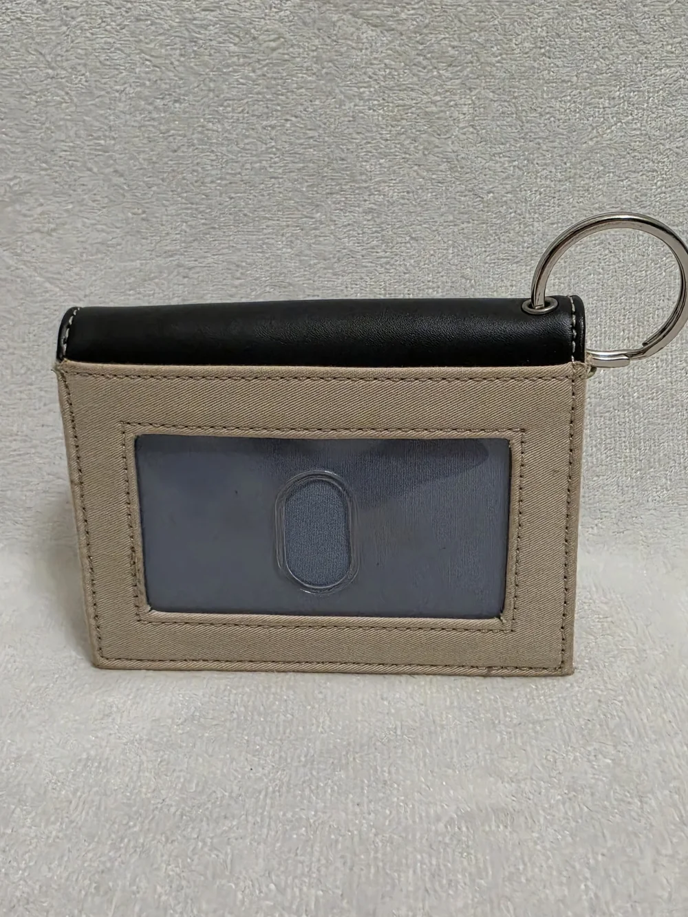 Nine West Black and Beige Compact Keyring Wallet